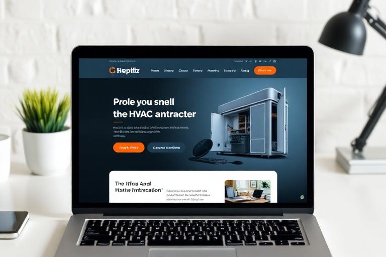 Professional business website displayed on laptop screen