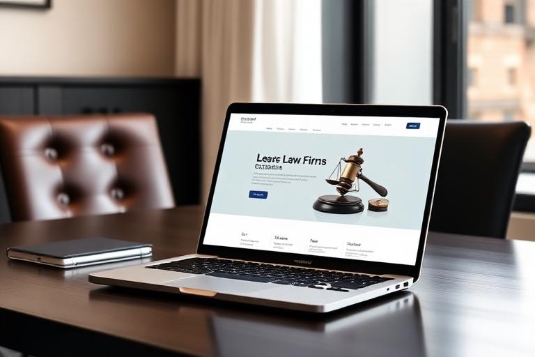 Laptop displaying a professional law firm website